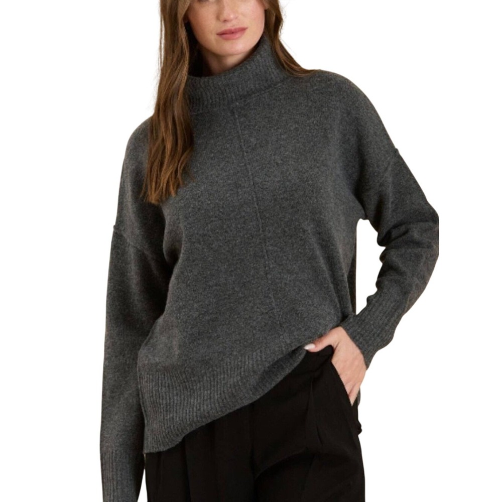 The Workshop Turtleneck Front Seam Knit Pullover Sweater Women's Large Lagenlook